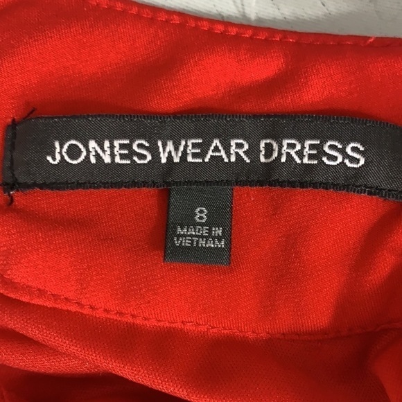 Jones Wear Beaded Ruffle Midi Dress - Red, Size 8 - Picture 8 of 10